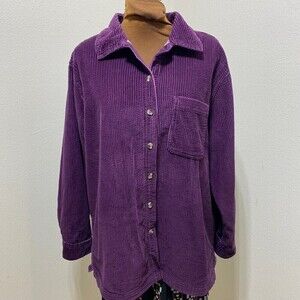 LL Bean 1912 Heritage Lined Corduroy Shirt Jacket Size Large